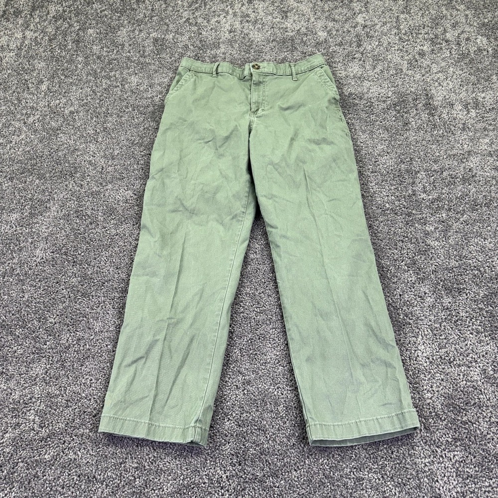 G.H. Bass & Co Pants Womens 8 Green Chino Straight Stretch Elastic Waist Casual